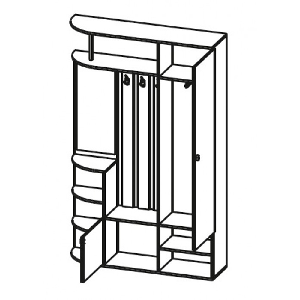 Прихожая Кармен-7, Венге, Вудлайн Кремовый Прихожая Кармен-7, Венге, Вудлайн Кремовый
