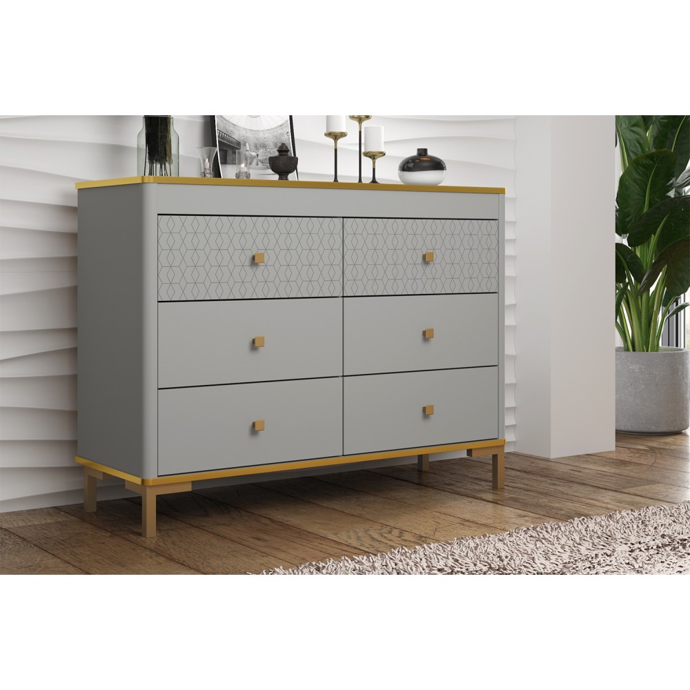 Комод Антре 65.01, Серый, Золото Комод Антре 65.01, Серый, Золото