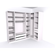 Гардеробная Рум. Комплект 3.1 без фасадов, белый
