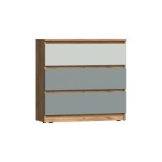 Комод Челси Color (800), Мята темная, Сумеречный голубой, Дуб крафт