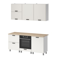 МК Аленушка 1,8м Магнолия Молочный,скоба черный,сонома