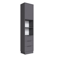 Шкаф Мадрид торцевой (0,35) с 3 ящ. графит серый