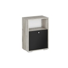 Тумба навесная/напольная Нанси ТБ-500, Дуб крафт серый, Софт черный