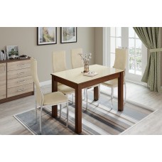 Стол обеденный Норман 80, орех/лакобель ваниль