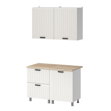 МК Аленушка 1,2м с ящ. Орхидея Молочный,скоба черный,сонома