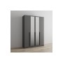 Шкаф Мадрид (1,6) с зеркалом графит серый