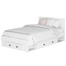 Кровать с проложками ДСП и ящиками Софт КР-06 (1,2), Белый