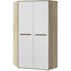 Шкаф угловой универсальный Ким, Белый глянец холодный, Сонома Шкаф угловой универсальный Ким, Белый глянец холодный, Сонома