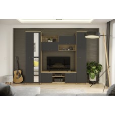 Стенка в гостиную Герда, серый графит