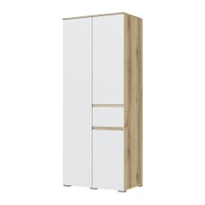 Шкаф двухстворчатый Плейона, Дуб Делано, Белый