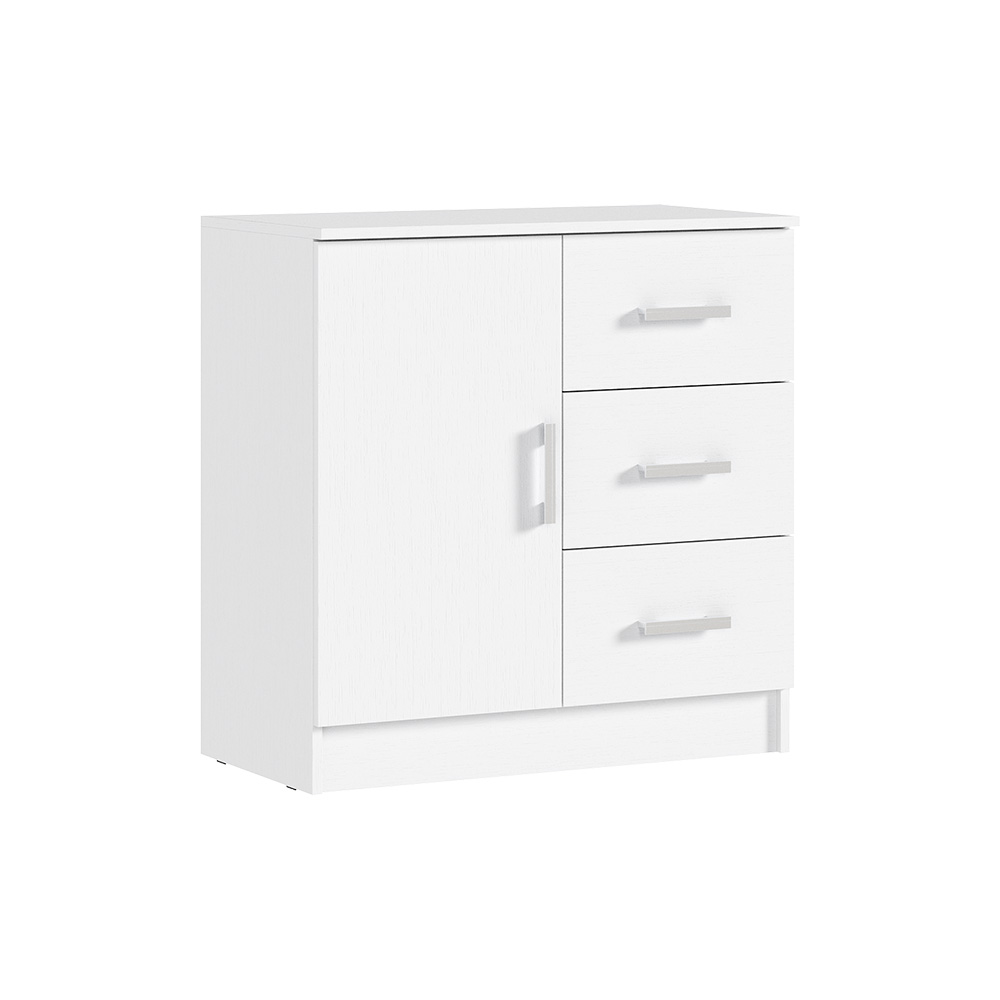 Комод с 3-мя ящиками и дверью Бася, Белый Комод с 3-мя ящиками и дверью Бася, Белый