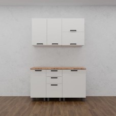 МК Аленушка 1,4м с ящ. Магнолия Молочный,скоба черный,черный