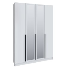 Шкаф Мадрид (1,6) с 6 ящ. внутри с зеркалом белый