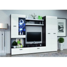 Гостиная Нэнси Вариант №4, Белый глянец холодный, Венге