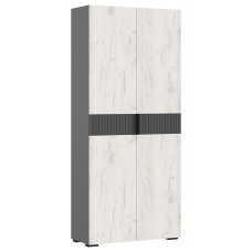 Шкаф двухстворчатый Роджинамиф (800), Дуб крафт белый, Графит