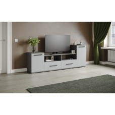 Тумба ТВ Парус-2, Графит серый, Серый камень