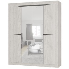 Шкаф четырехстворчатый Леонардо ШК-14, Бетон пайн светлый, Графит Шкаф четырехстворчатый Леонардо ШК-14, Бетон пайн светлый, Графит