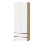 Шкаф двухстворчатый с ящиками Некст 1, Дуб золотой, Белый