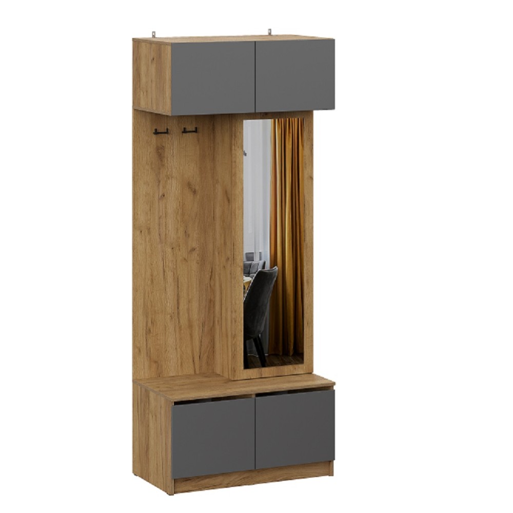 Вешалка с зеркалом "Авиньон", Графит Вешалка с зеркалом "Авиньон", Графит