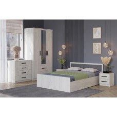 Спальня Фиеста, Дуб крафт белый. Компоновка 2 Спальня Фиеста, Дуб крафт белый. Компоновка 2