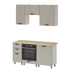 МК Аленушка 1,6м в.7 Магнолия Керамика,скоба черный,сонома