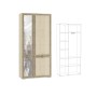 ЛШ-9 Шкаф комбинированный с зеркалом Ливорно, Сонома