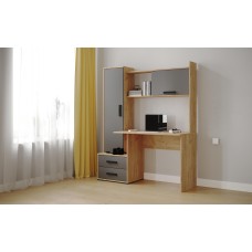 Компьютерный стол Квартет-9, Дуб крафт золотой, графит серый