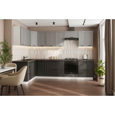 КГ Угловой Вектор 120*300 Нео;Графит (со столешницей, черный, 26) в.66