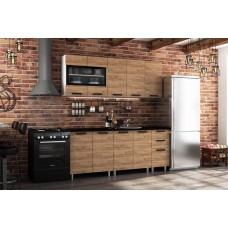 Кухня Крафт 2.0м, Крафт, Черный янтарь Кухня Крафт 2.0м, Крафт, Черный янтарь