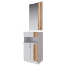 Тумба с зеркалом Кано КПТ, Белый, Дуб крафт золотой