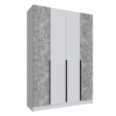 Шкаф Мадрид (1,6) с 6 ящ. внутри  без зеркала белый/ателье светлое