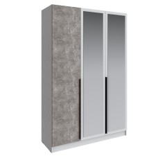 Шкаф Мадрид (1,5) с зеркалом белый/ателье светлое