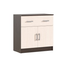 Комод с ящиком и дверьми Бася, Дуб беленый, Венге