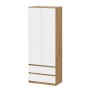 Шкаф для одежды и белья Денвер, Дуб золотой, Белый
