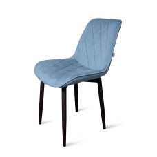 Стул "Оскар" черный матовый Томми 21 серо-голубой Стул "Оскар" черный матовый Томми 21 серо-голубой