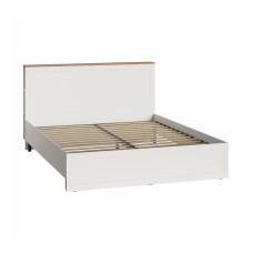 Кровать с ортопедическим основанием и опорами Остин 11.53, Белый шагрень, Дуб золотой Кровать с ортопедическим основанием и опорами Остин 11.53, Белый шагрень, Дуб золотой