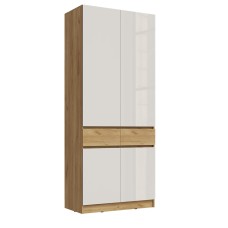 Шкаф двухстворчатый Роджина, Дуб крафт, Белый глянец Шкаф двухстворчатый Роджина, Дуб крафт, Белый глянец