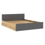Кровать Бася 1,6м, Дуб Крафт, Графит
