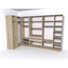 Гардеробная Рум. Комплект 5.1 без фасадов, дуб сонома