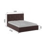 Кровать с ортопедическим основанием Манука (1,4м), Коричневый