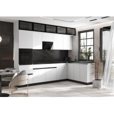 Кухня Техно-6 3,0х1,8м (Белый/Браш Вайт) Кухня Техно-6 3,0х1,8м (Белый/Браш Вайт)