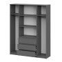 Шкаф для одежды и белья 4х дверный Денвер, графит