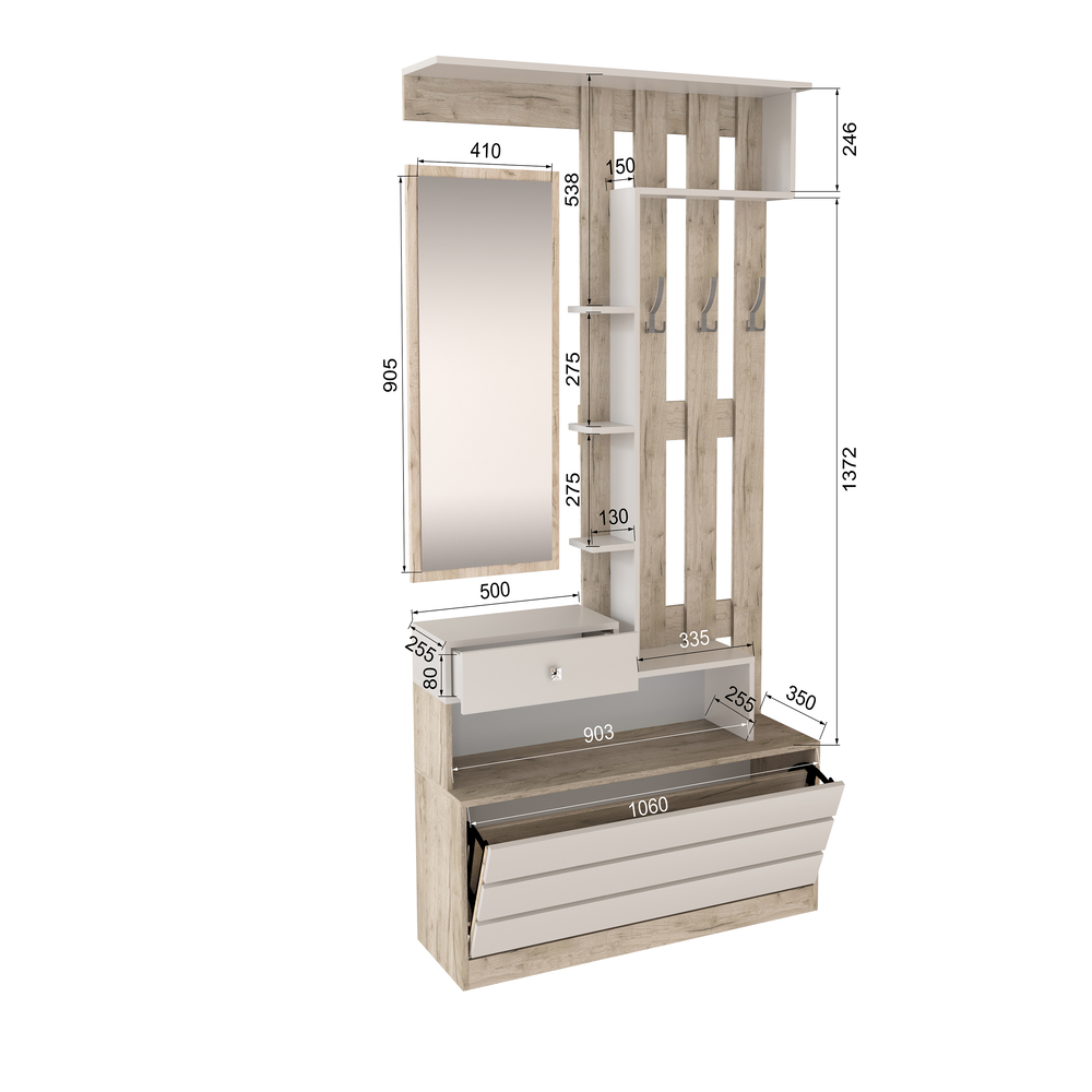Центральная секция Ямайка ЯПЦС-1, Дуб крафт серый, Кашемир Центральная секция Ямайка ЯПЦС-1, Дуб крафт серый, Кашемир