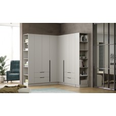 Мадрид Гардеробная система угловая 105/90/105м,Белый;Ателье светое Мадрид Гардеробная система угловая 105/90/105м,Белый;Ателье светое
