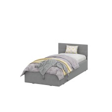 Кровать с матрасом №4 (0,9х2,0 мягкая) Ткань серый