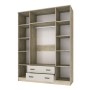 Шкаф для одежды и белья Лагуна 160 см, Дуб крафт серый, Кашемир