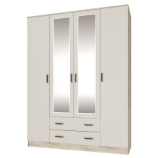 Шкаф для одежды и белья Лагуна 160 см, Дуб крафт серый, Кашемир