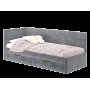 Кровать односпальная "Лео" КР-49 Белый/Грифельный/ЛДСП настил