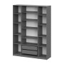 Шкаф распашной с наполнением (13 полок + 2 ящика) ШК 5 (1600), Графит