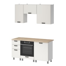 МК Аленушка 1,6м в.7 Магнолия Молочный,скоба черный,сонома